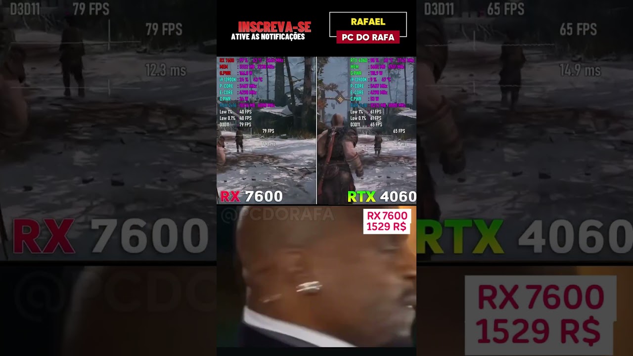 RX 7600 vs RTX 4060 Qual e Melhor custo Benef&iacute;cio ? #pcmemes #pcgamer #gaming #nvidia #amd #gpu
