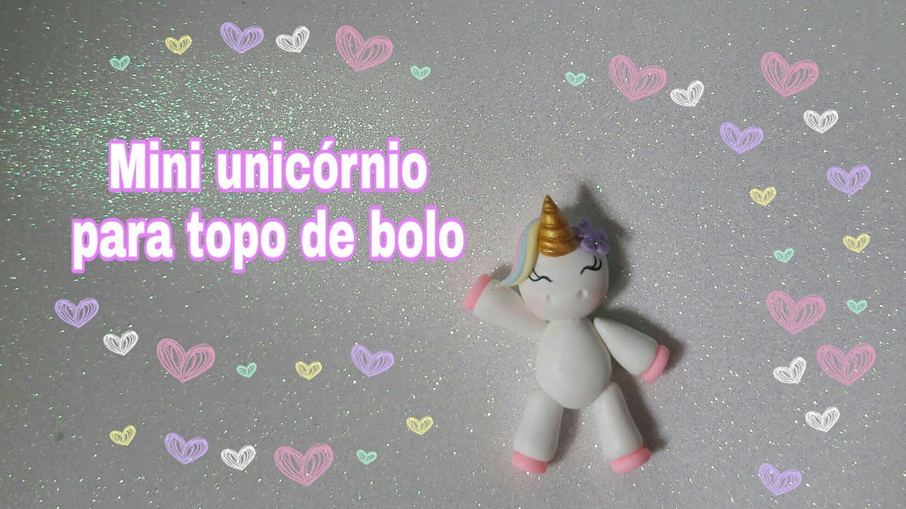 Mini unicórnio para topo de bolo