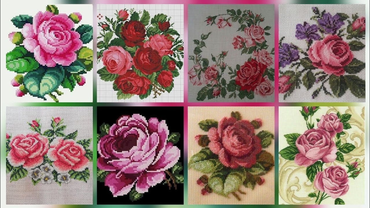 Top 100+ Amazing and Elegant Floral Cross stitch patterns || Charsuti Kerhai Ideas For Everything||