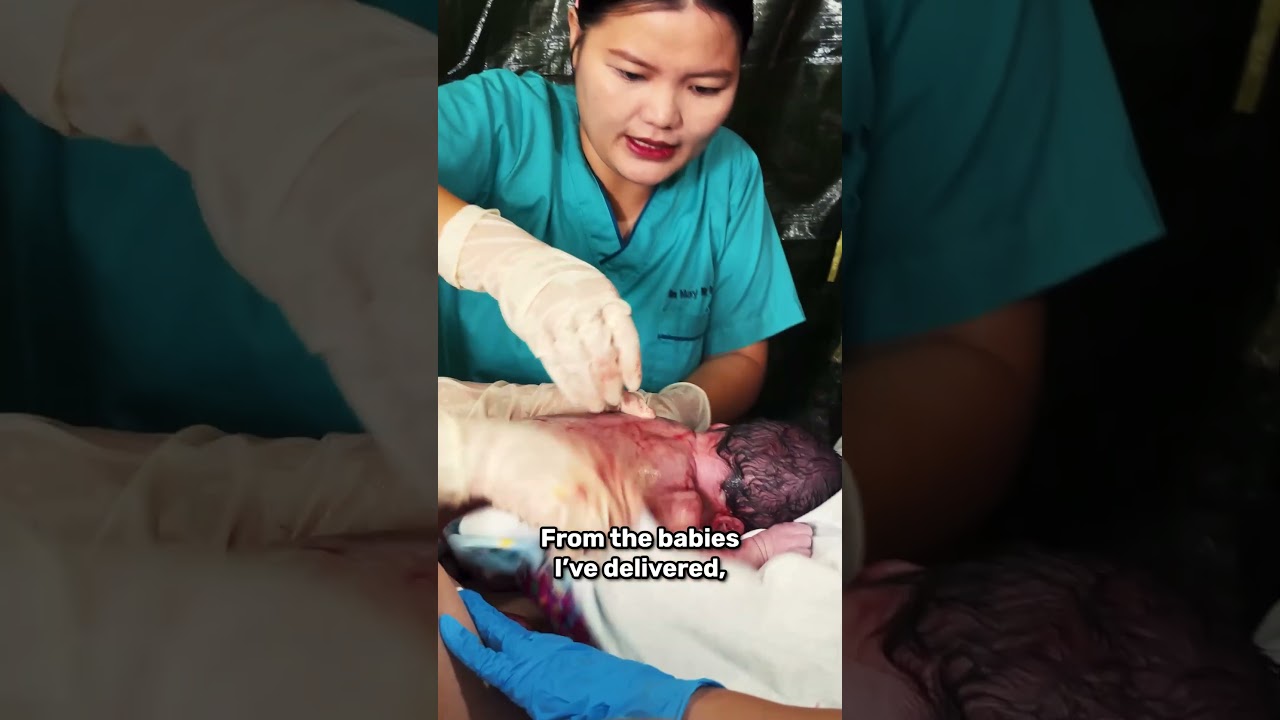 Episiotomy (widening the birth canal) in the Myanmar jungle