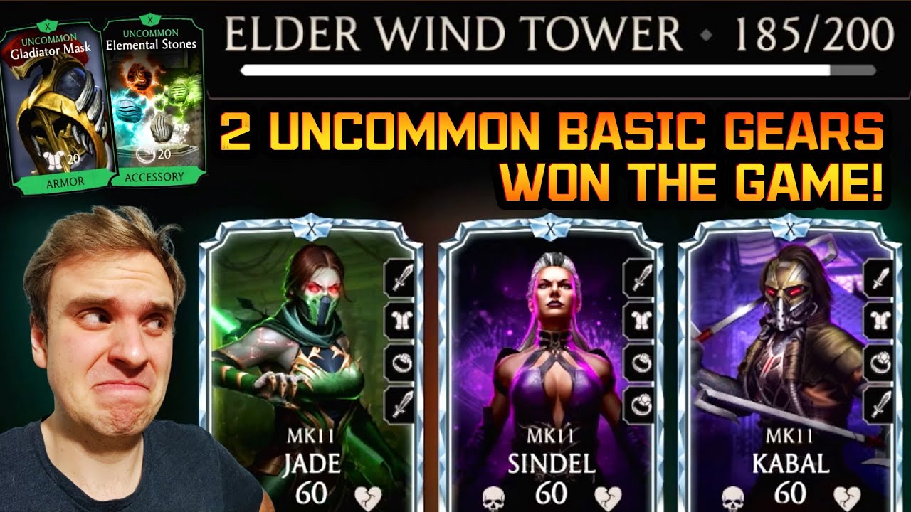 MK Mobile. How Basic Uncommon Gear Can Win You Battle 185 in Fatal Elder Wind Tower.