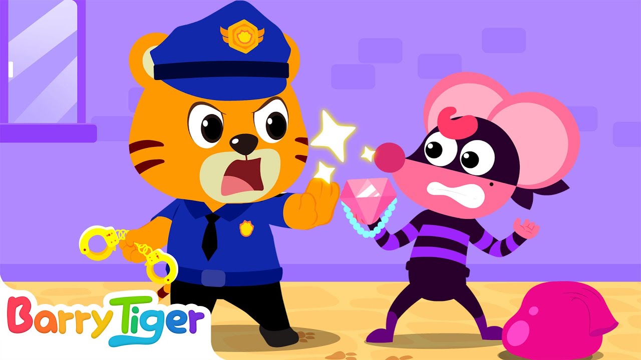 Super Police Barry vs. the Necklace Thief!｜Catch the Thief｜Educational Cartoon｜kids｜BarryTiger