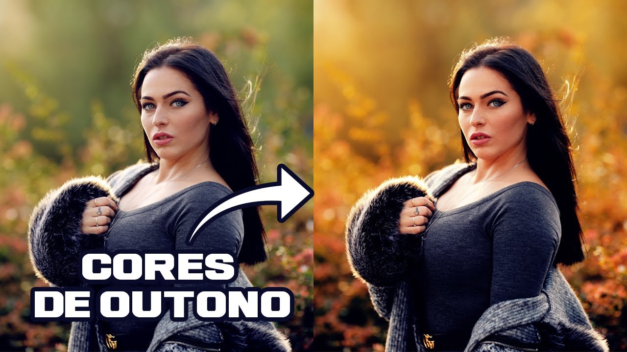 COLORIZAÇÃO PHOTOSHOP - Efeito Outono, cores de outono, tom de pele, fotografia mais quente