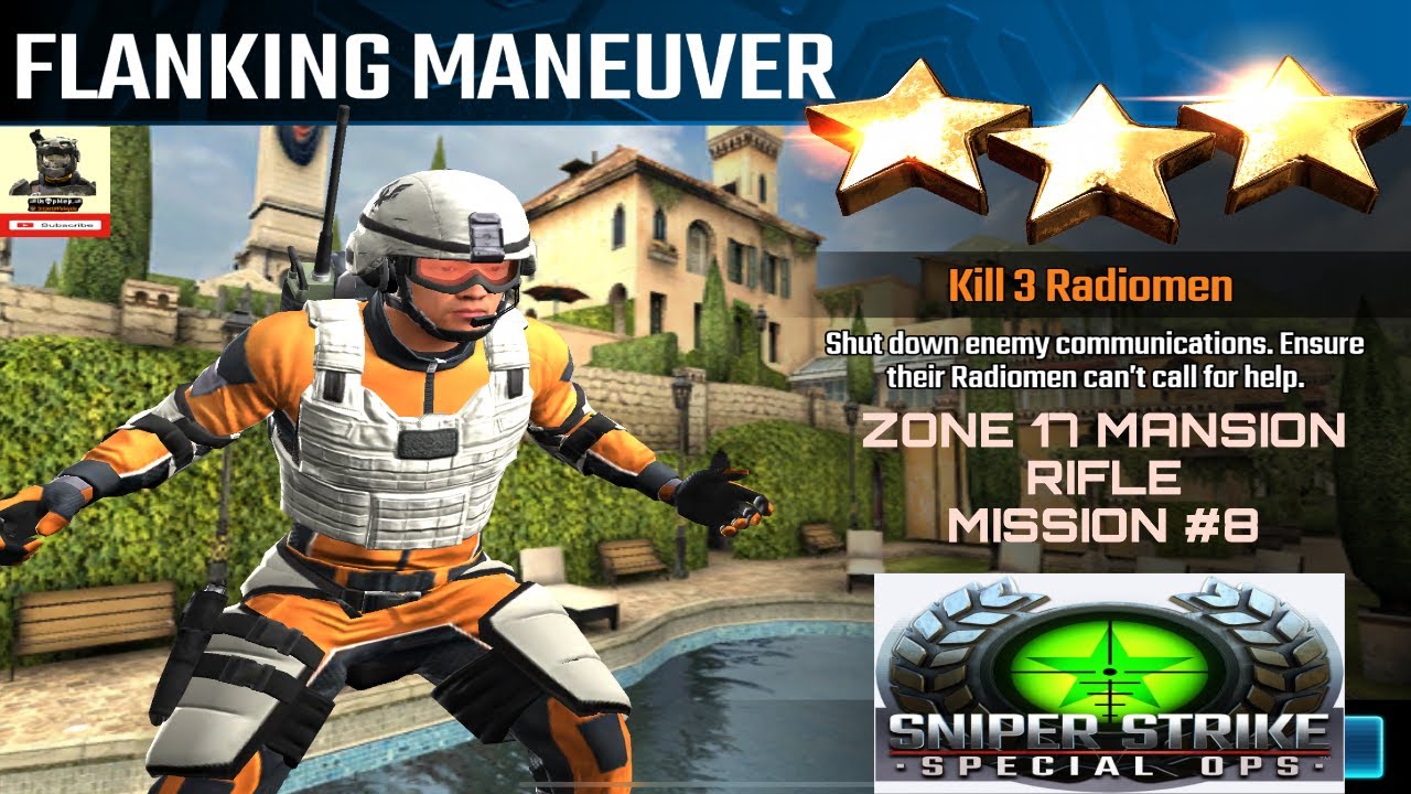 Campaign Zone 17 Mansion Flanking Maneuver Rifle mission #8 sniper strike : special ops