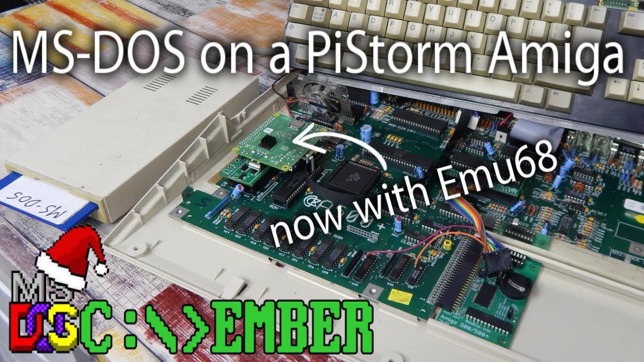 MS-DOS on a PiStorm Amiga 500 running Emu68 #DOScember2021
