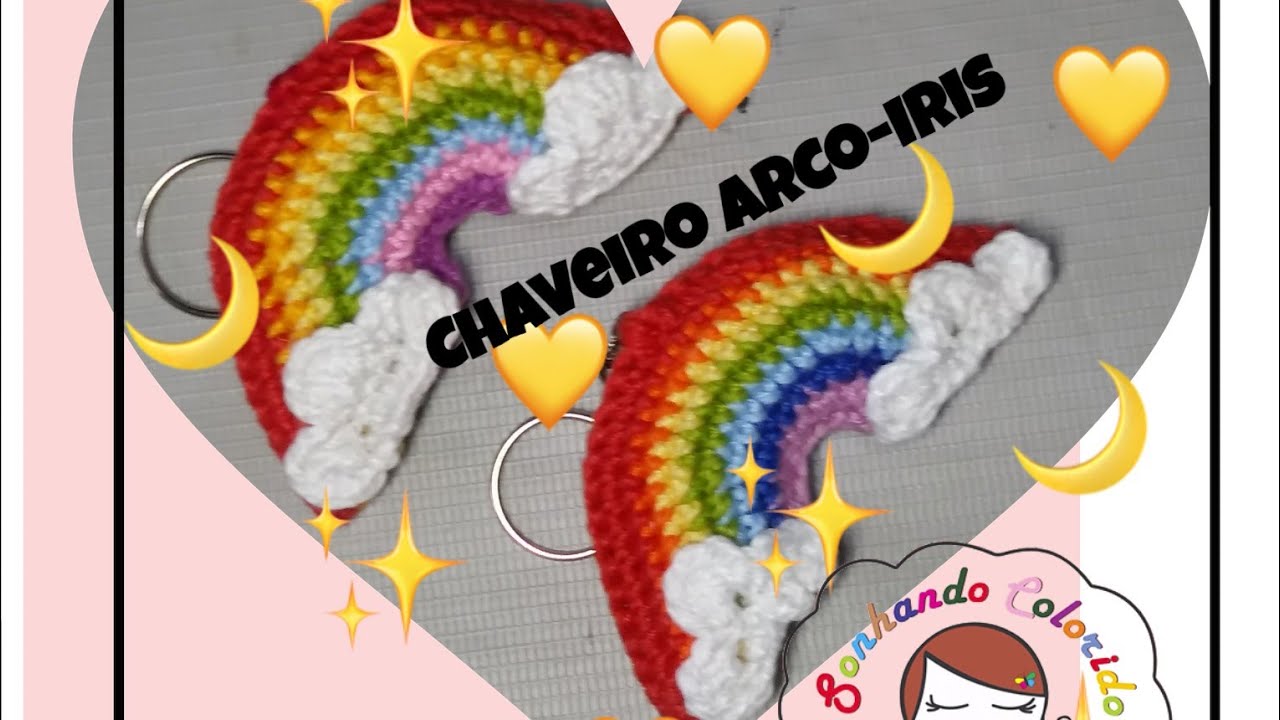 Amigurumi Chaveiro Arco-Iris