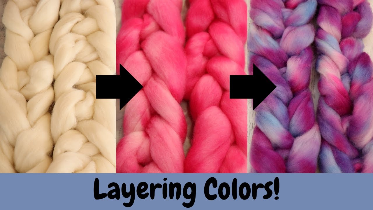 Dyepot Weekly #373 - Dyeing Braided Roving Twice for Layered Variegated Spinning Fiber