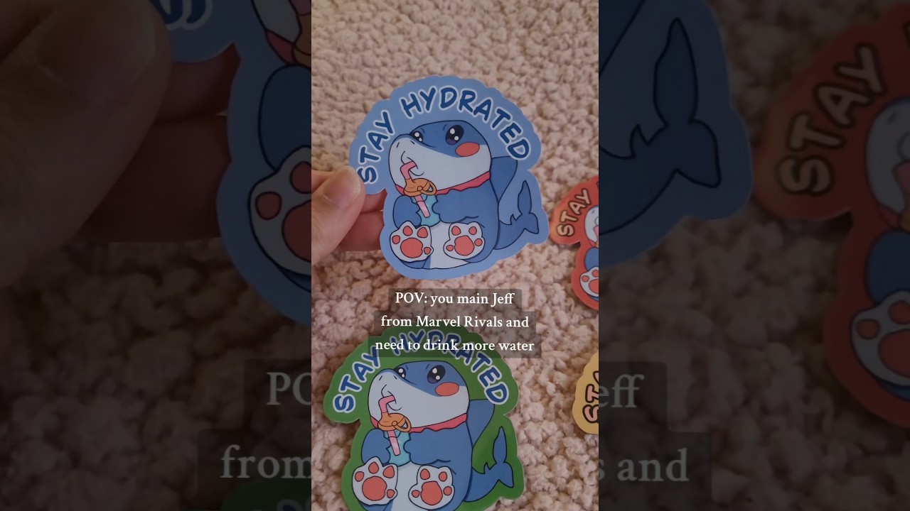 I Turned Jeff the Land Shark Into a Stay Hydrated Sticker ♡