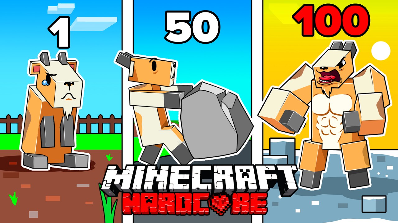 I Survived 100 DAYS as a GOAT in HARDCORE Minecraft!