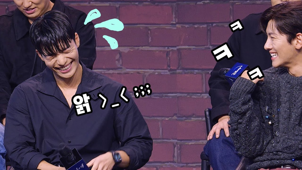 Eng] 본인 칭찬?하고 민망한 위하준 Wi Hajun is embarrassed: 지창욱, 비비, 임세미: 디즈니+ [최악의 악] 팬 쇼케이스 230926