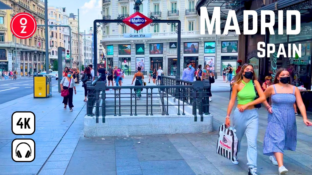 MADRID - Spain 🇪🇸 4K Walking Tour | Gran Vía, Puerta del Sol, Plaza Mayor, Parque del Retiro