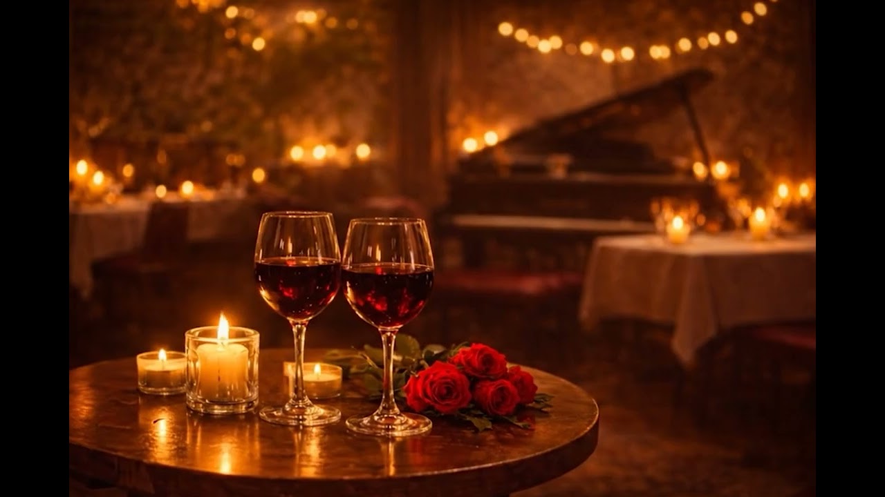Romantic Jazz Bar Ambience for Valentine’s Day 🌹 Candlelit Restaurant Relaxation (3 Hours)