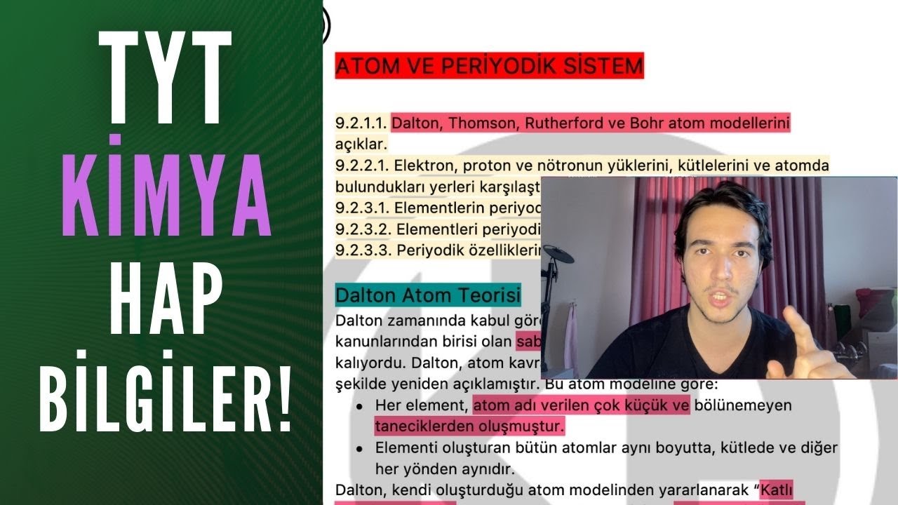 TYT KİMYA HAP BİLGİLER / Bilmen Gereken Her Şey! / #TYT #AYT #YKS