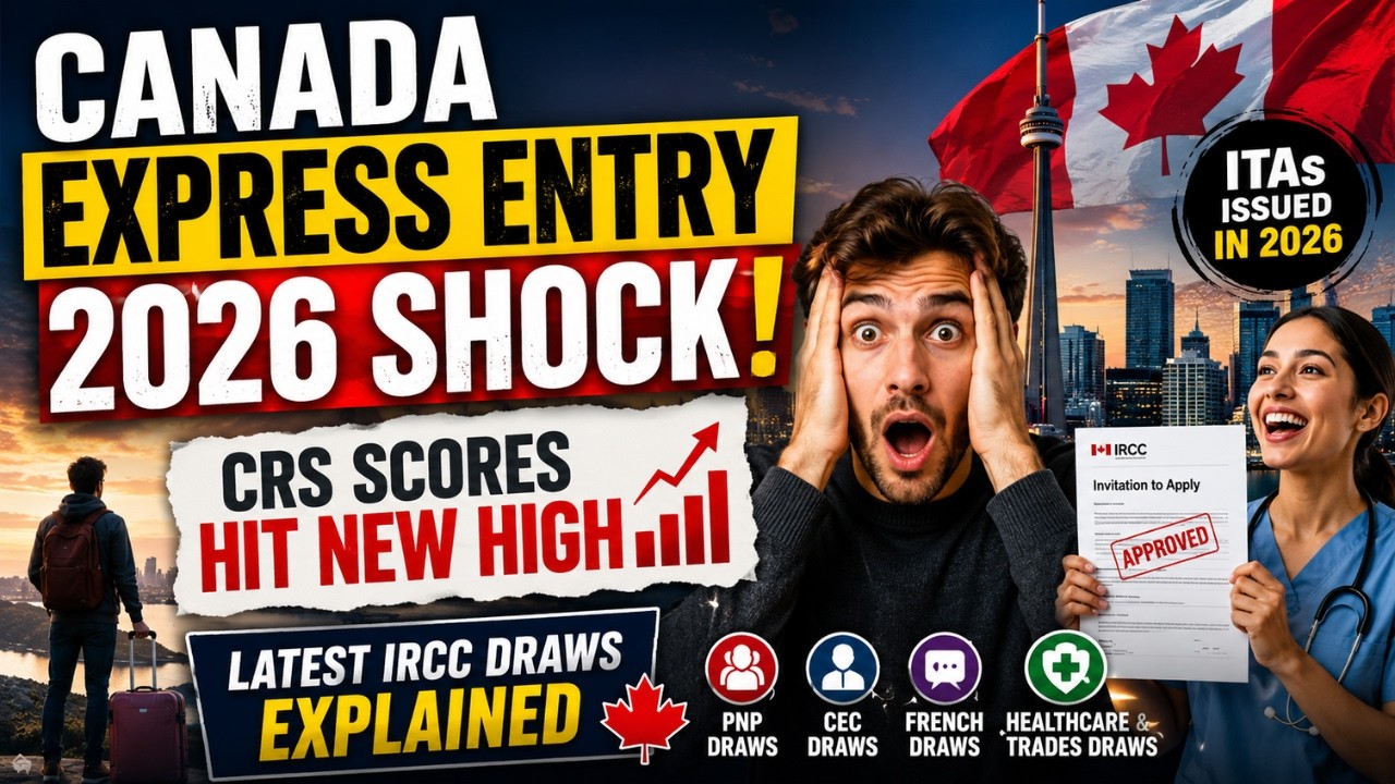 Canada Express Entry 2026 Shock! CRS Scores Hit New High  Latest IRCC Draws Explained.