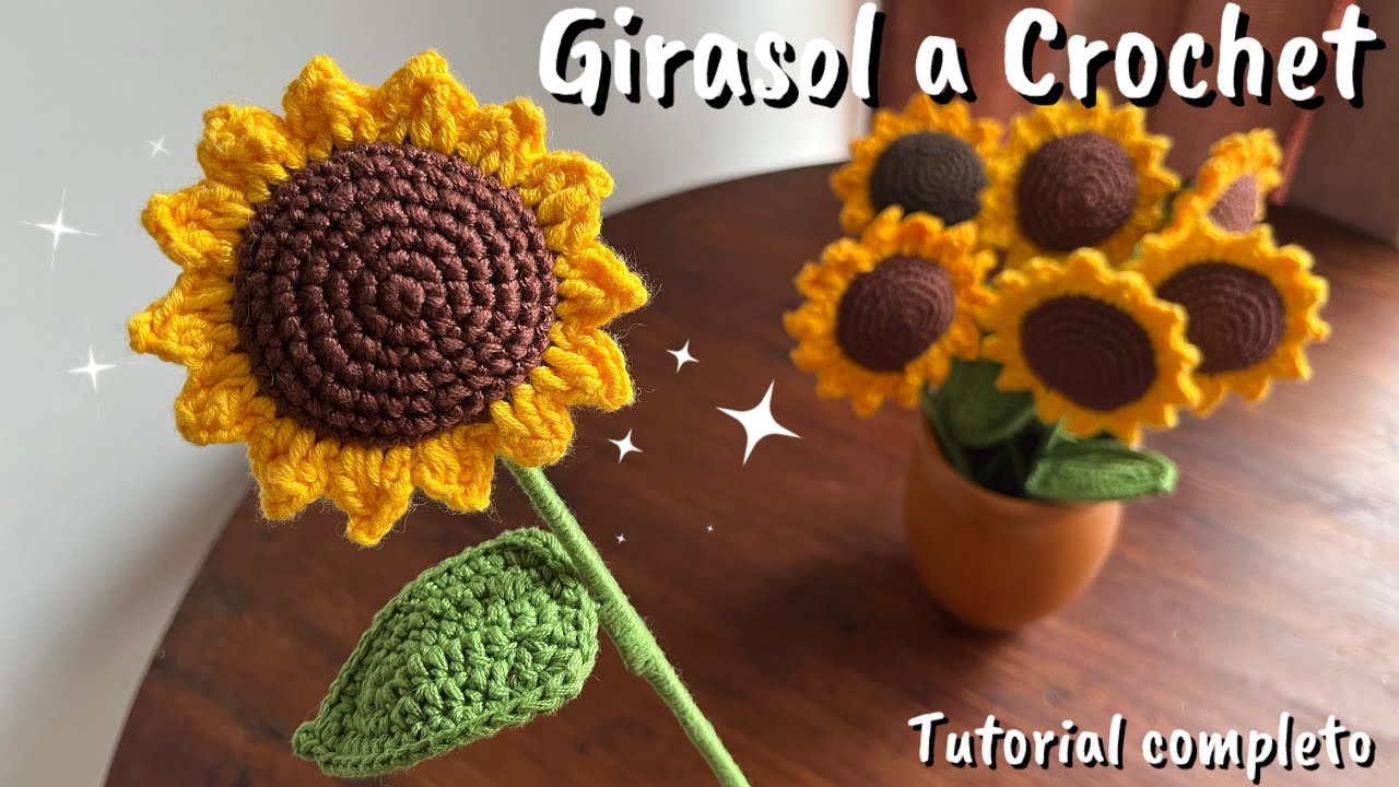 🌻 Girasol a Crochet | Flores a Crochet| Tutorial San Valentín 💝 