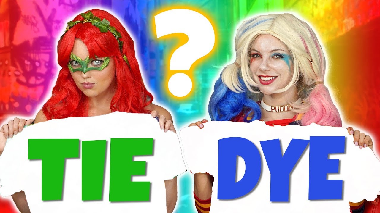 3 COLOR TIE DYE CHALLENGE. HARLEY QUINN VS POISON IVY.