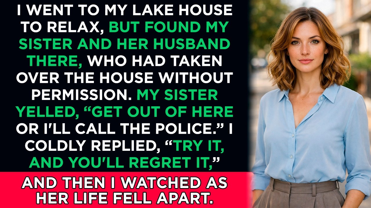 I went to my lake house to relax, but found my sister and her husband there, who had taken...