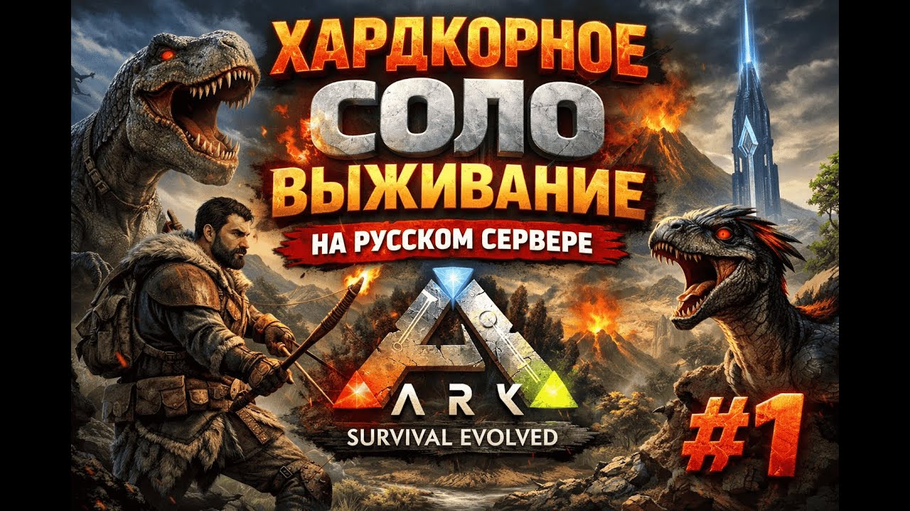 Хардкорное Соло Выживание на РУССКОМ Сервере ARK Survival Evolved #1