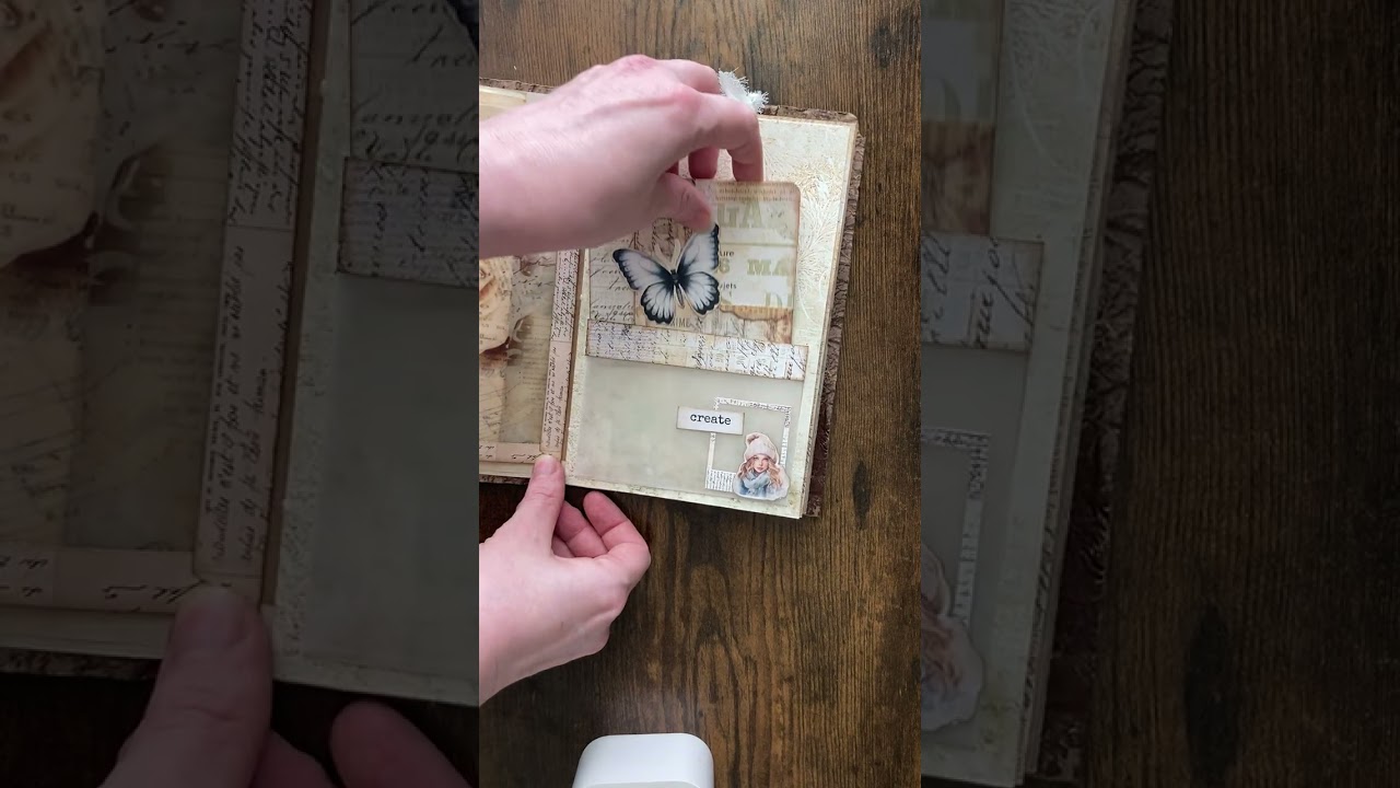 Decorative Vellum Pocket for Junk Journals - Spunky Misfit Girl