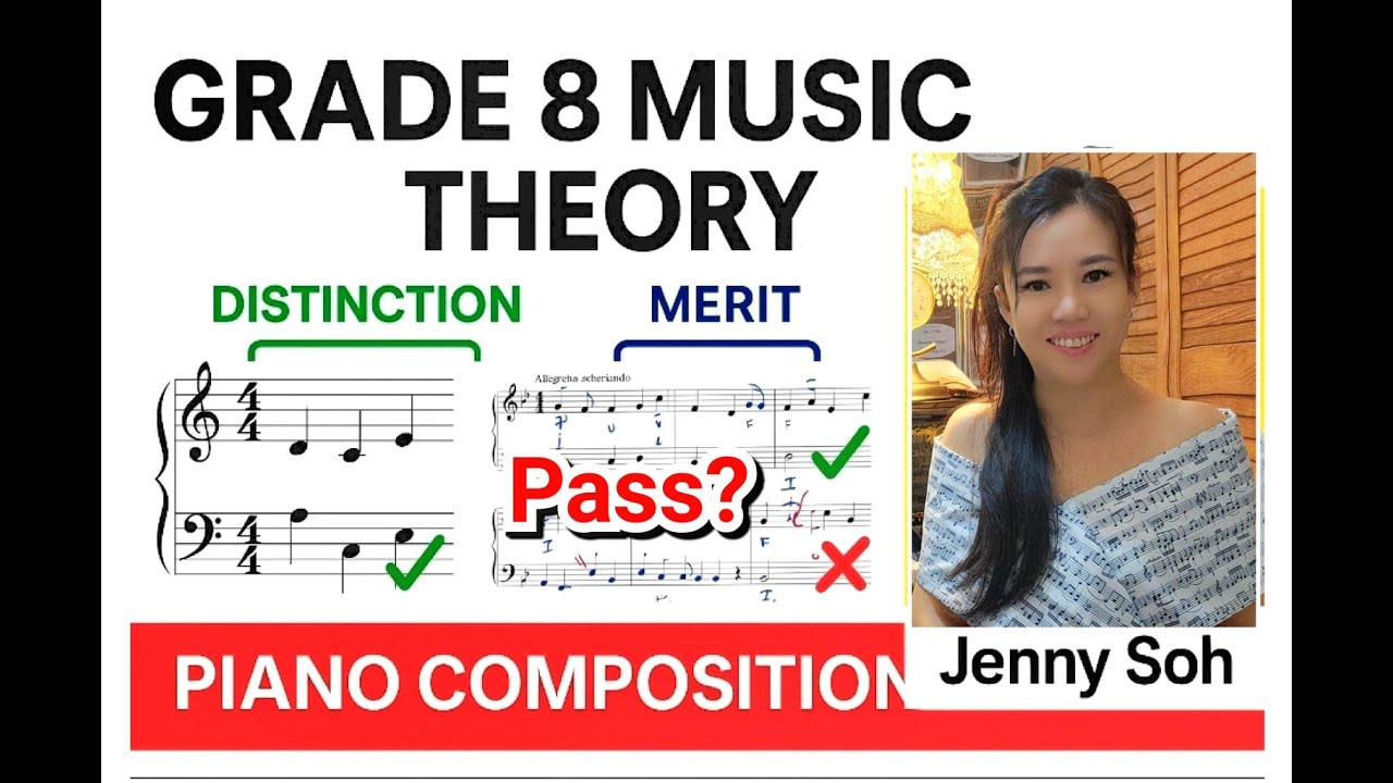 Grade 8 Music Theory Exam Question 2 Piano Work: Differences Between Distinction, Merit, and Pass.
