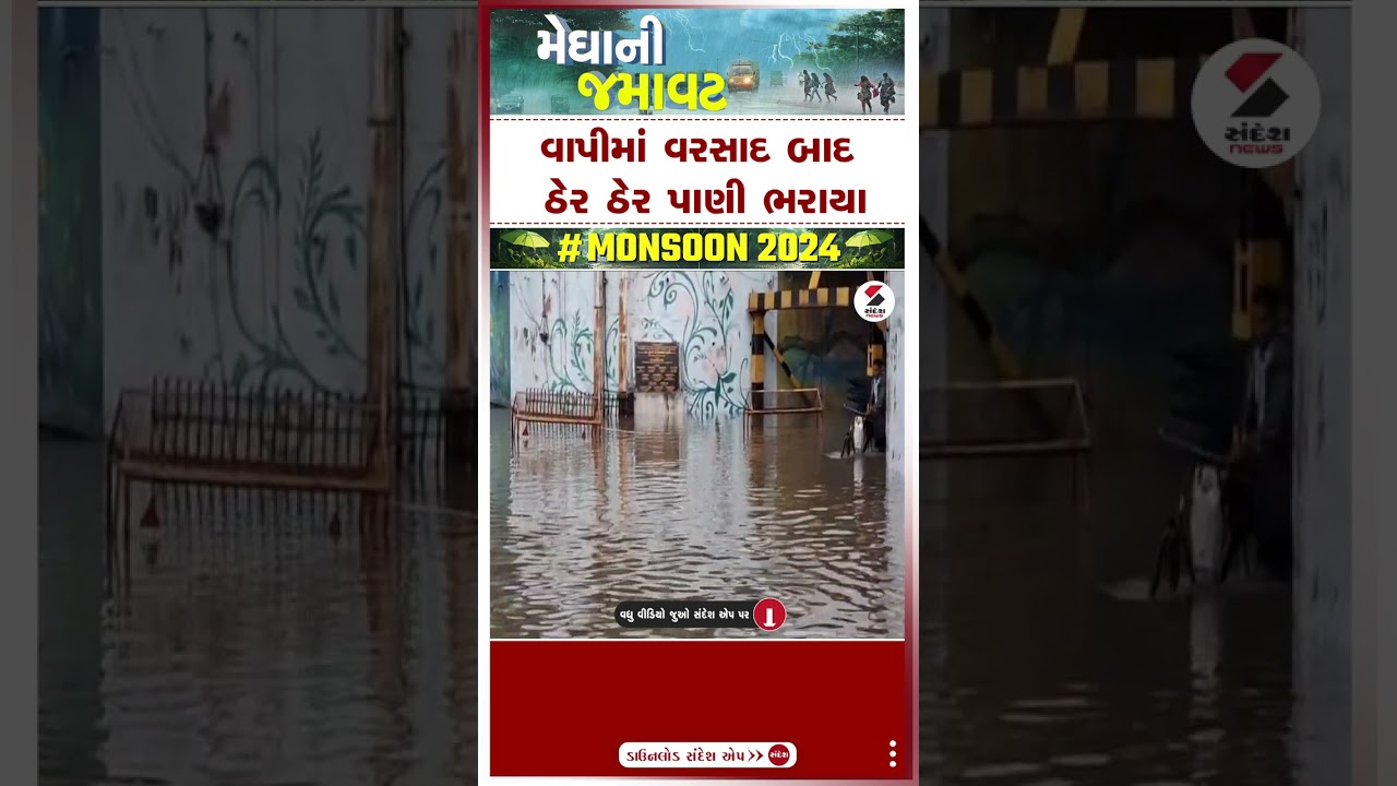 Vapi Rain | વાપીમાં વરસાદ બાદ ઠેર ઠેર પાણી ભરાયા | Monsoon | Gujarat | Heavy Rain