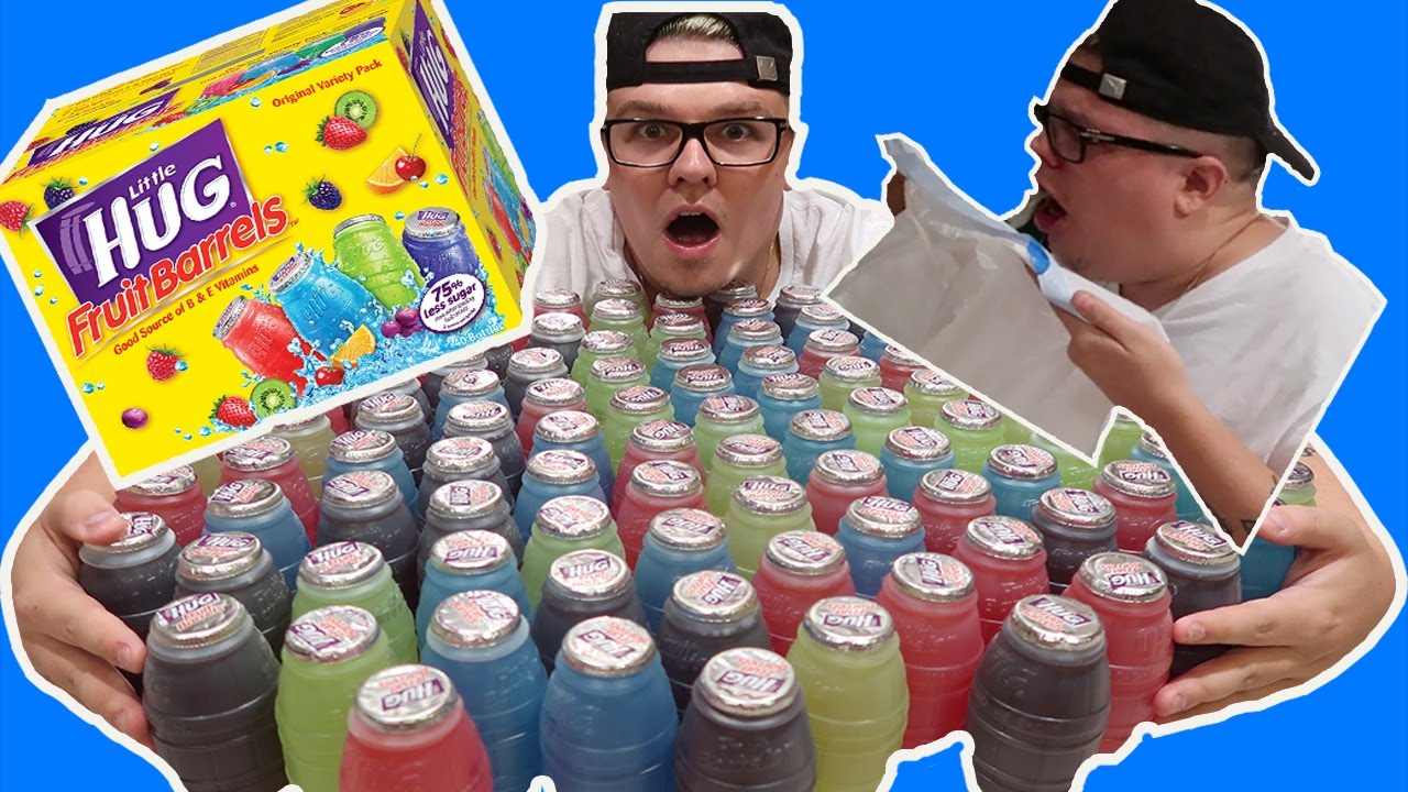 100 HUGS CHALLENGE!! ( JUICE FRUIT BARRELS )