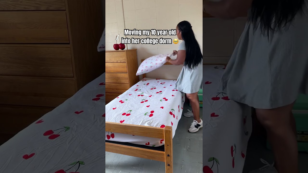 Moving my 10 year old into her college dorm 🥹 #dormdecor #collegemovein #momblogger #familyvlog