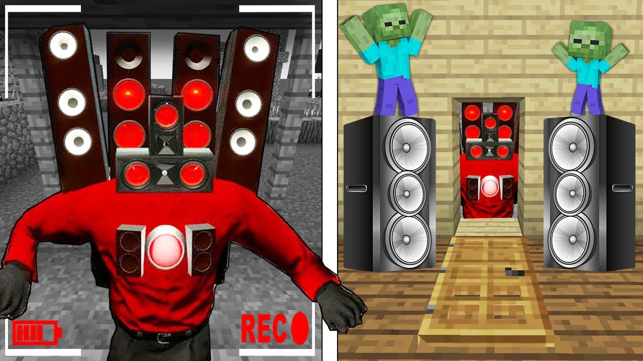 GECE 3'TE TİTAN HOPARLÖR KAFAYA KAPIYI AÇMAYIN 😱 - Minecraft