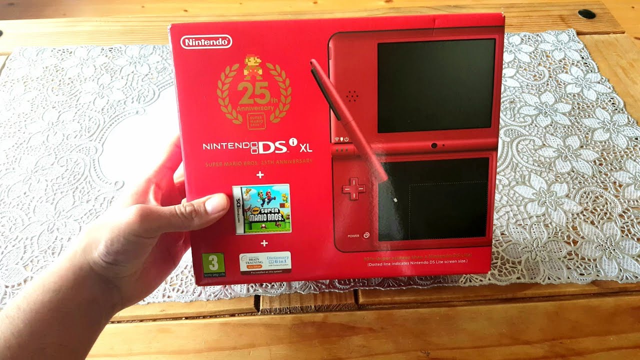 Brand New Nintendo DSi XL 25th anniversary Mario Edition UNBOXING & GAMEPLAY in 2019