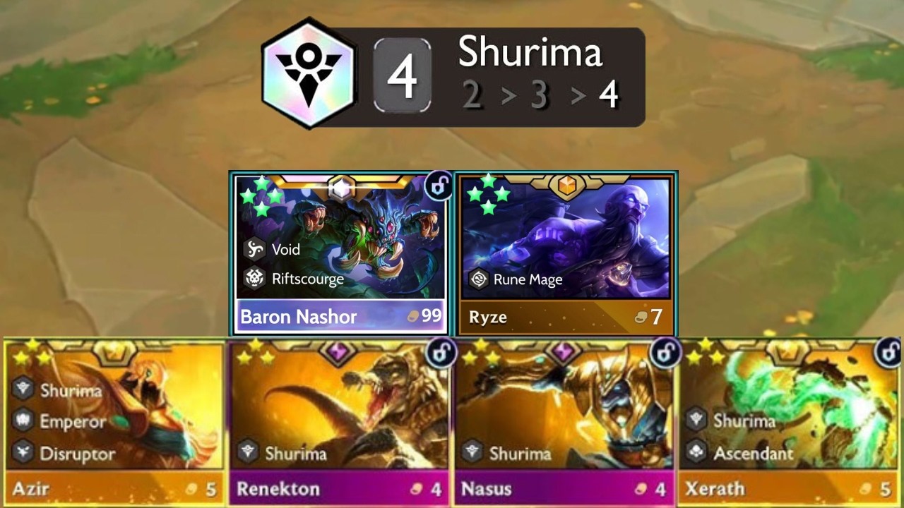 4 Shurima at 4-5! 4-Star Baron Nashor + 4-Star Ryze