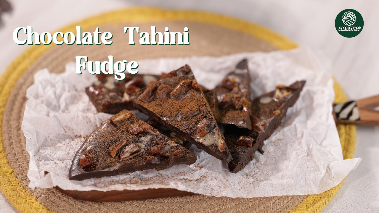 Healthy Chocolate Tahini Fudge Recipe. (हेल्दी चॉकलेट ताहिनी फज रेसिपी)