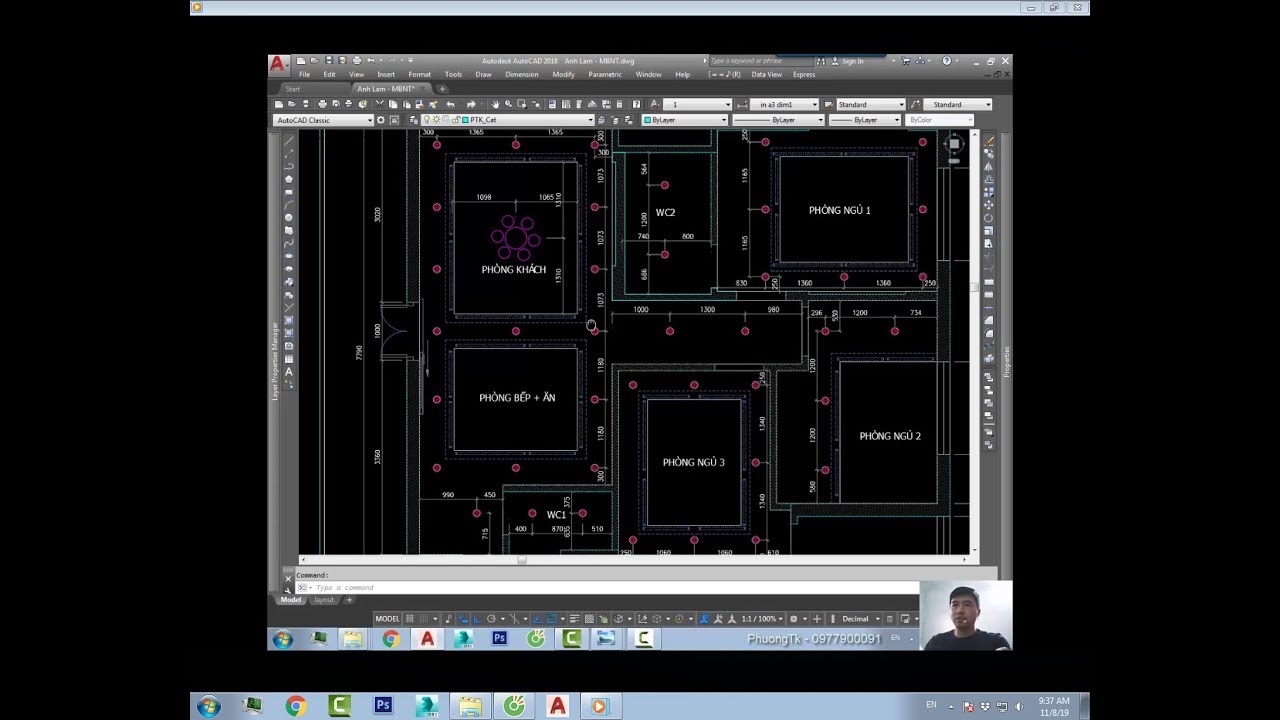 ✔ Mặt Bằng Đèn Trần - Autocad PhuongTk | NESA iCAD