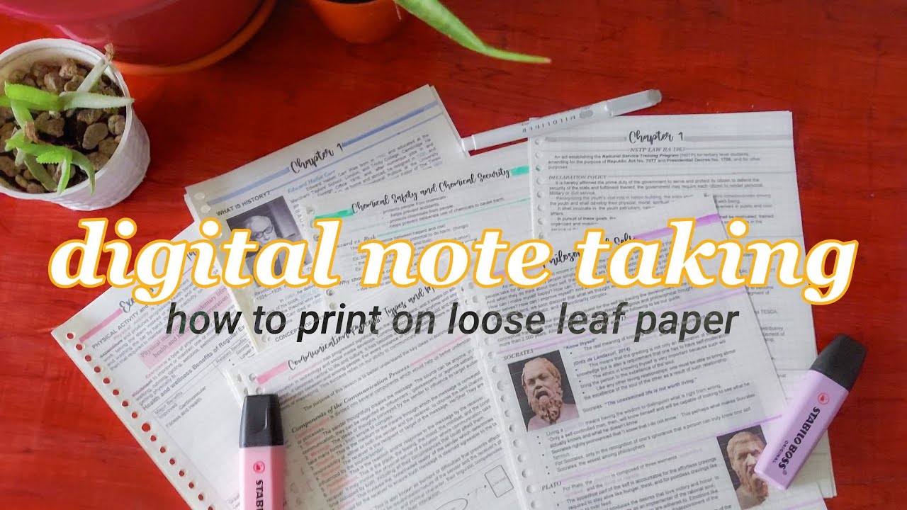 Digital Note Taking| how to print on loose leaf paper, how I take notes, note taking essentials