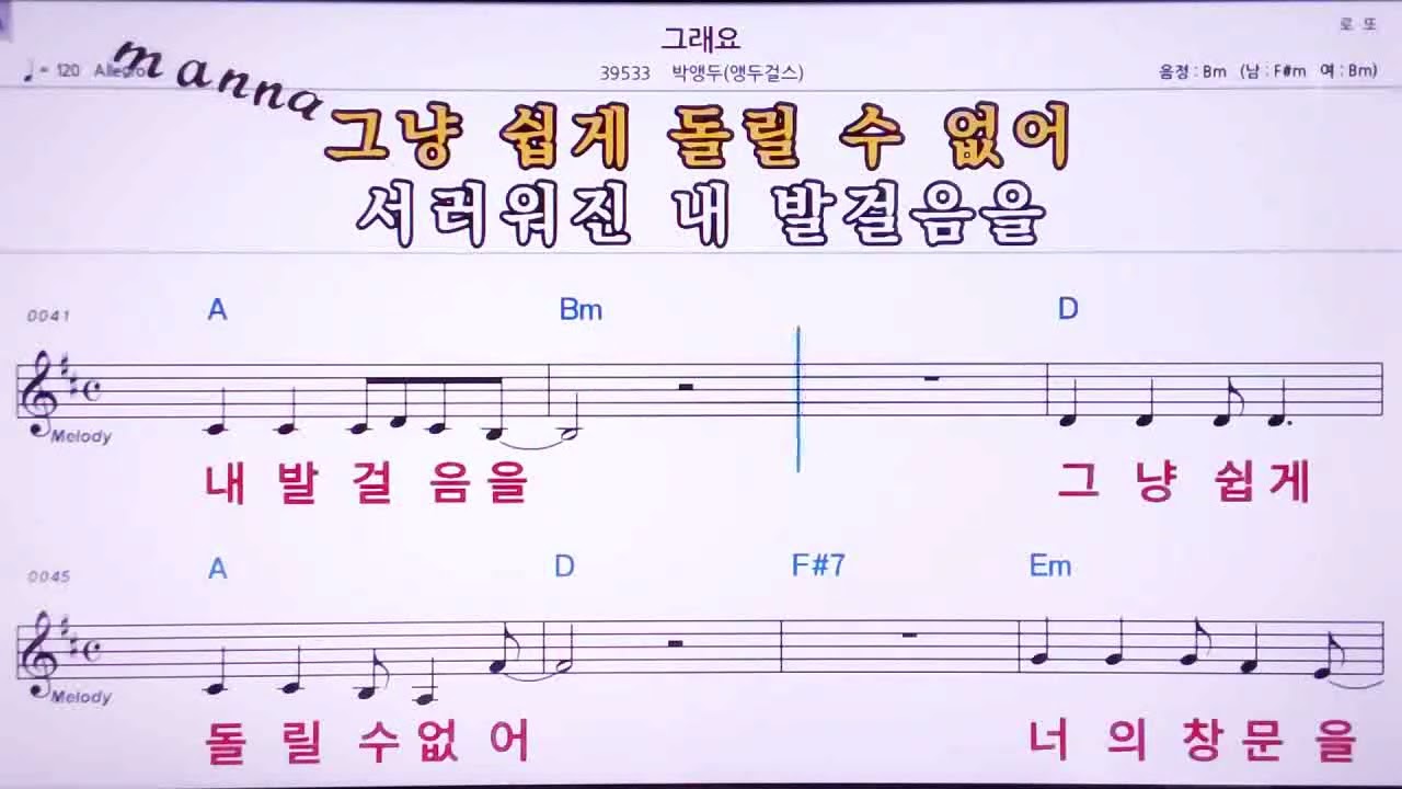💖그래요/박앵두(앵두걸스)  👍*Karaoke* live sound ✌ MR*노래방, 악보* 가라오케*반주