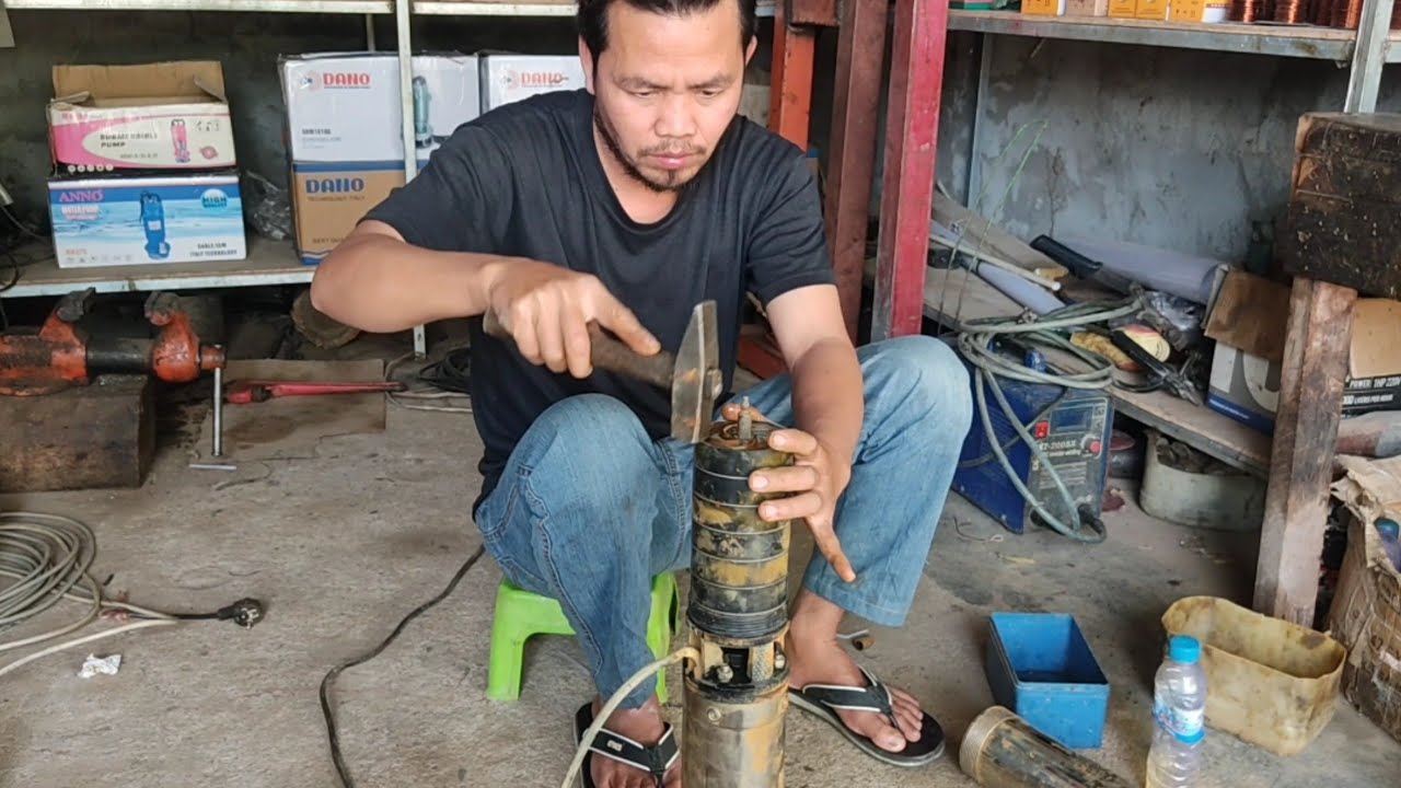 បញ្ហាម៉ូទ័រវិលតែអត់បូមទឹក submersible pump impeller repair