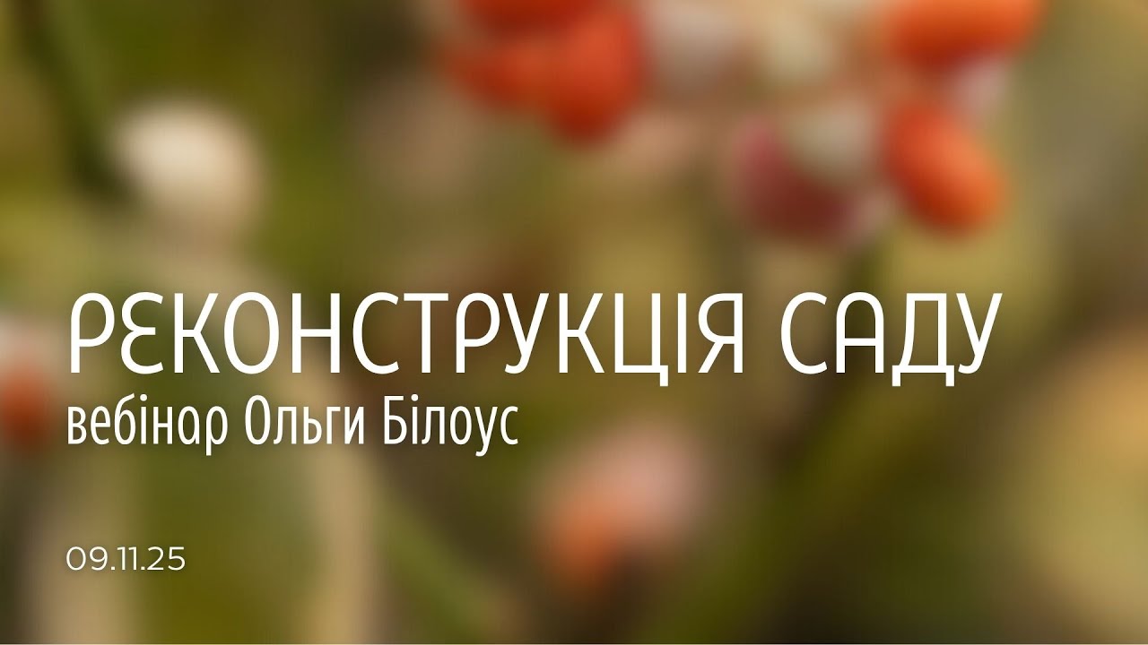 Вебінар Ольги Білоус.  Реконструкція саду.