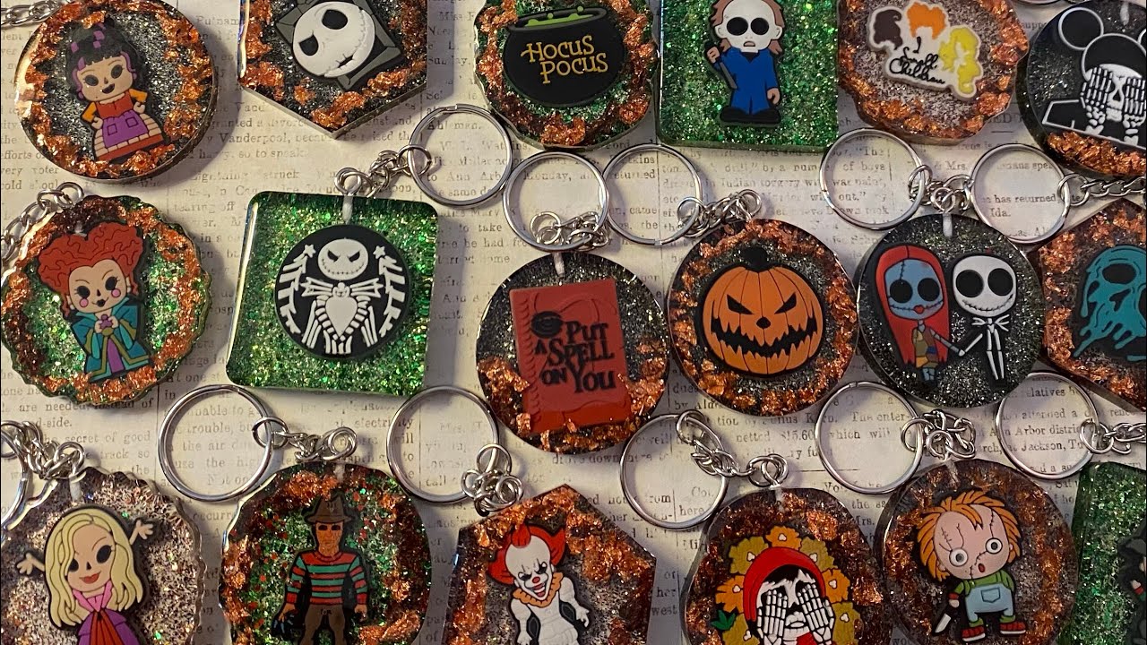 Halloween Resin Keychain and Coaster Tutorial