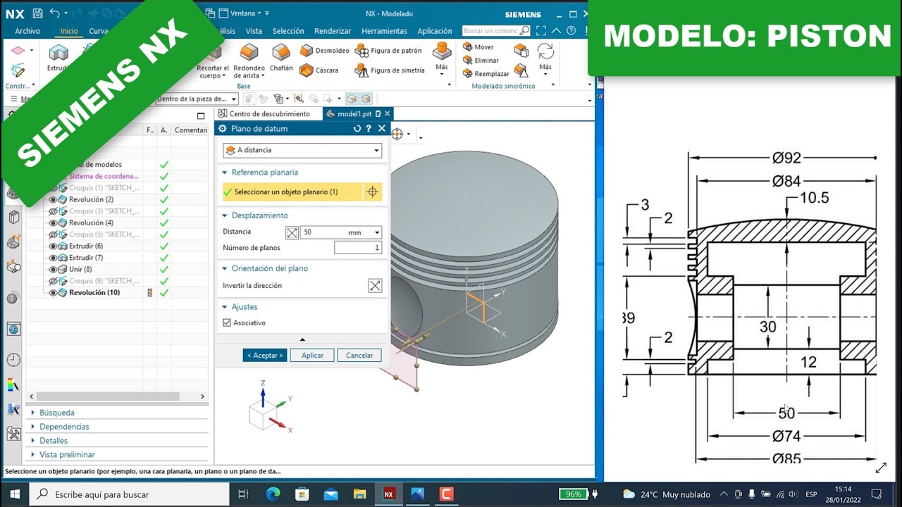 Siemens NX Modelo | Piston