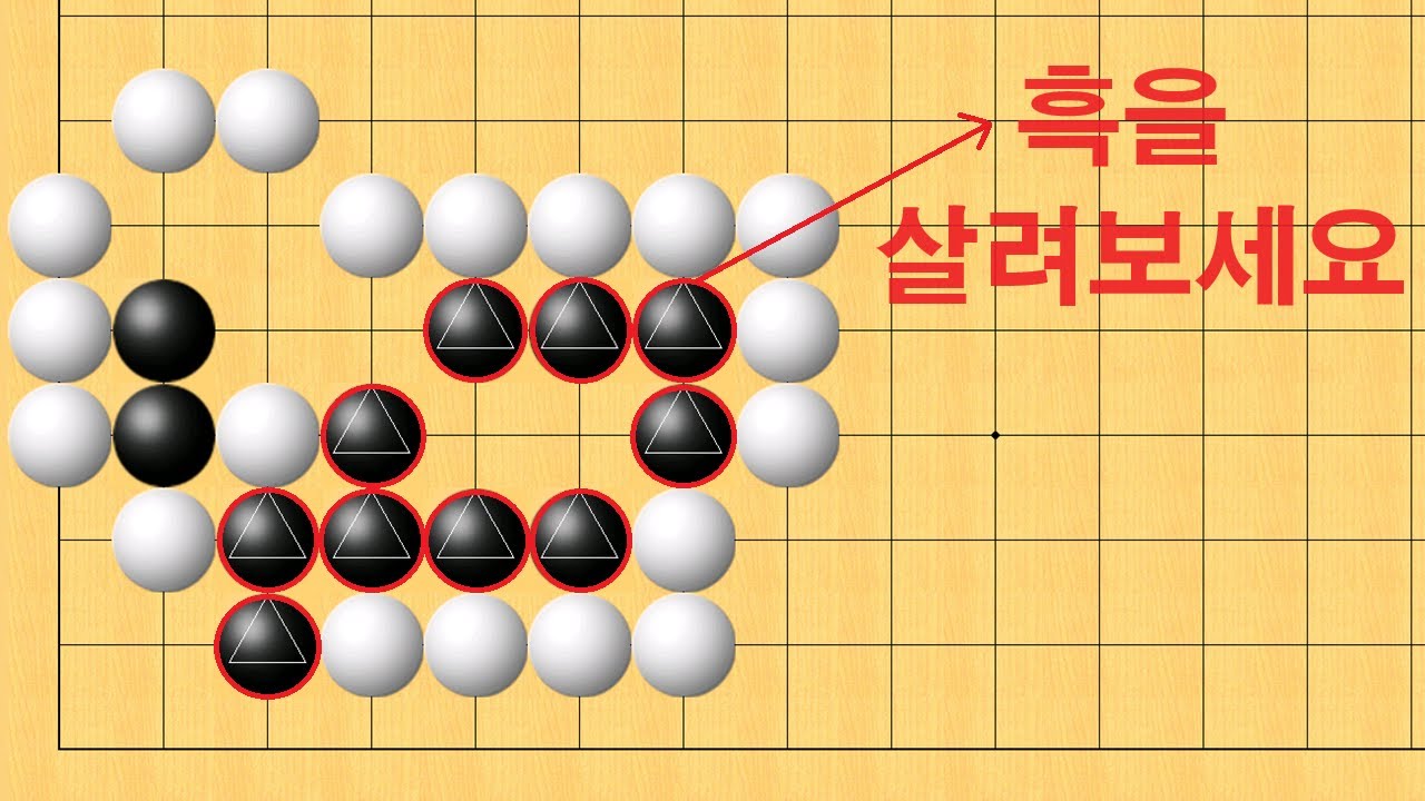 바둑 묘수 사활 - 세상에 이런 수가? 흑을 살려보세요