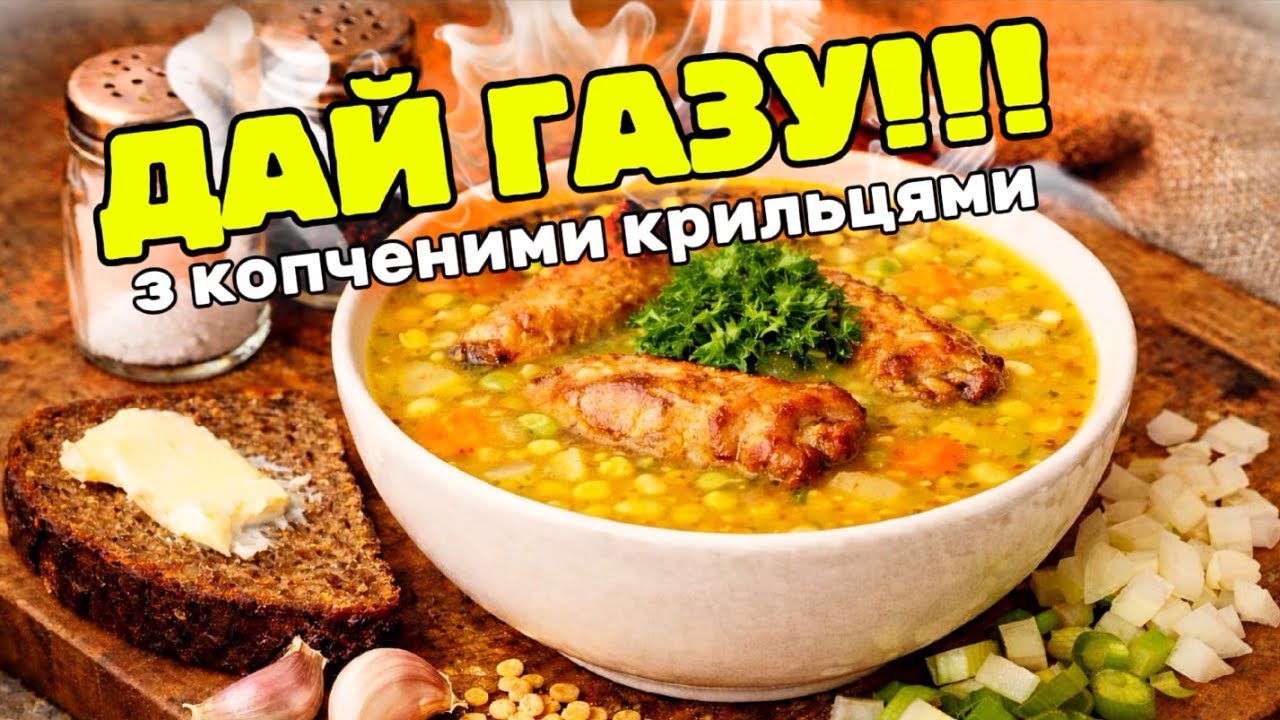 ДАЙ ГАЗУ!!! 🔥 Гороховий суп з домашніми копченими крильцями
