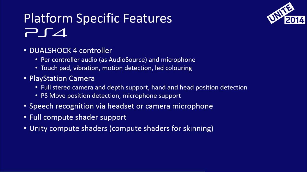 Unite 2014 - Unity Tools for PlayStation Platforms