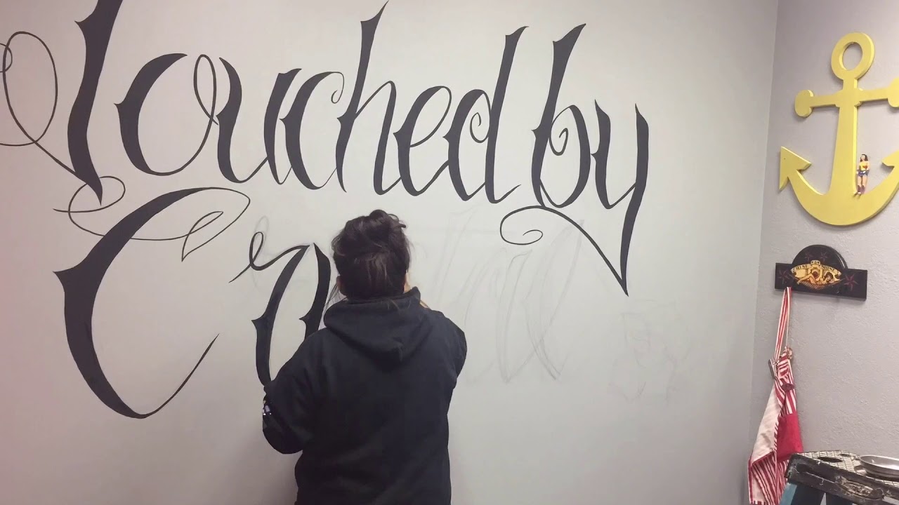 Calligraphy wall mural