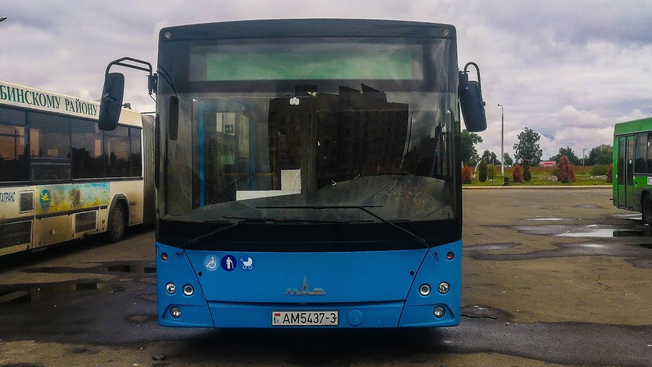 Автобус Жлобина. Поездка на автобусе МАЗ-203.025 №20371 (АМ 5437-3) по 16 маршруту