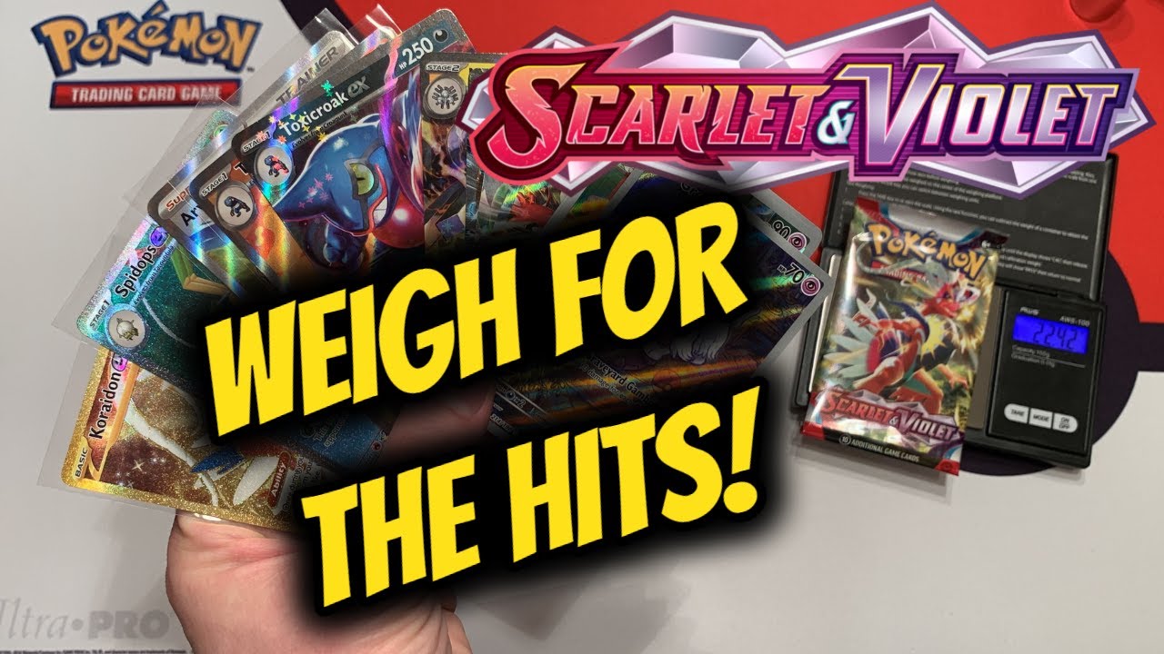 Weighing for the Alt Arts in a Scarlet & Violet Booster Box