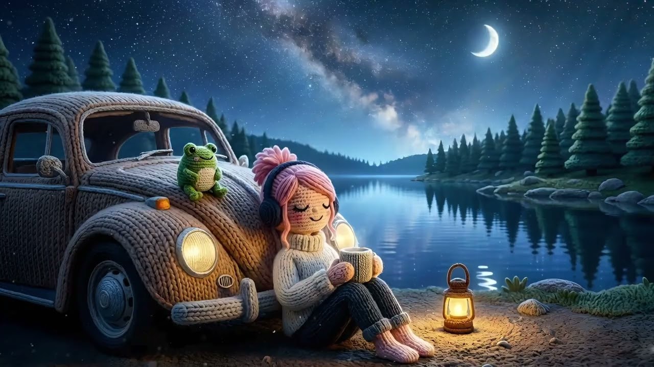 Soft Night Breeze Lofi ✨ Gentle / Lofi / Nighttime / Music☔|  Under the Crescent Moon
