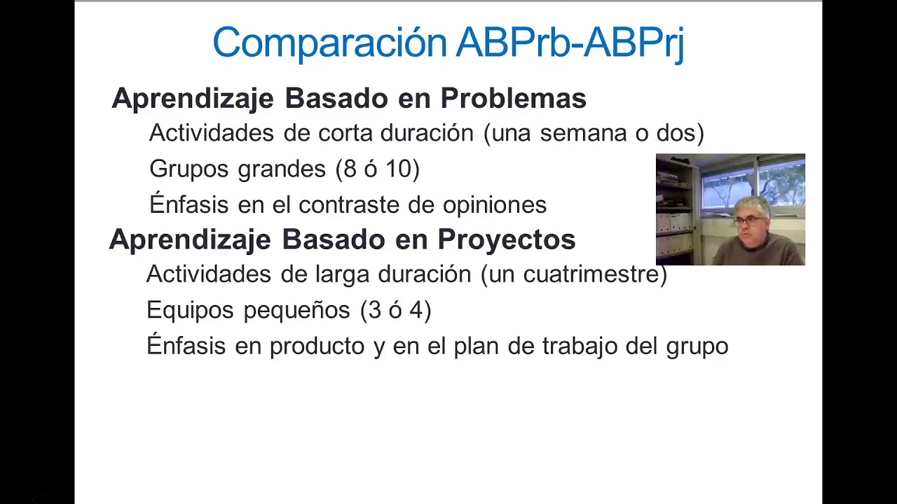 Comparacion entre aprendizaje basado en proyectos y aprendizaje basado en problemas