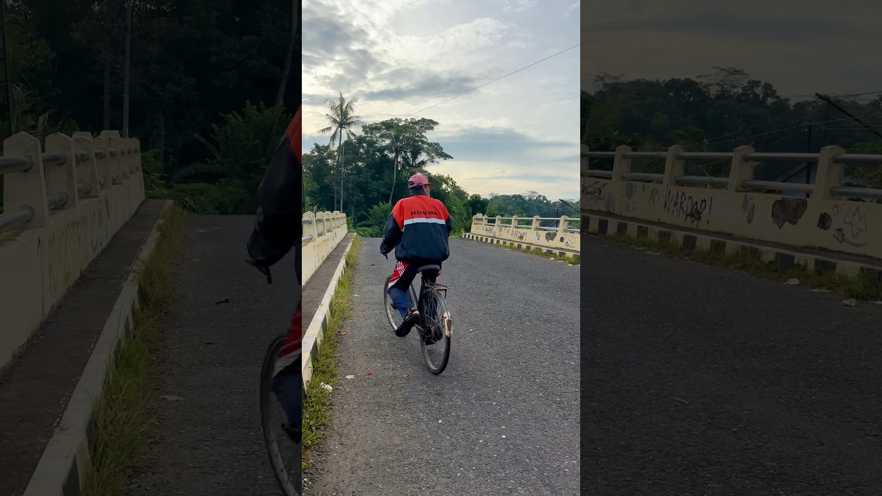 Melewati jenbatan desa 