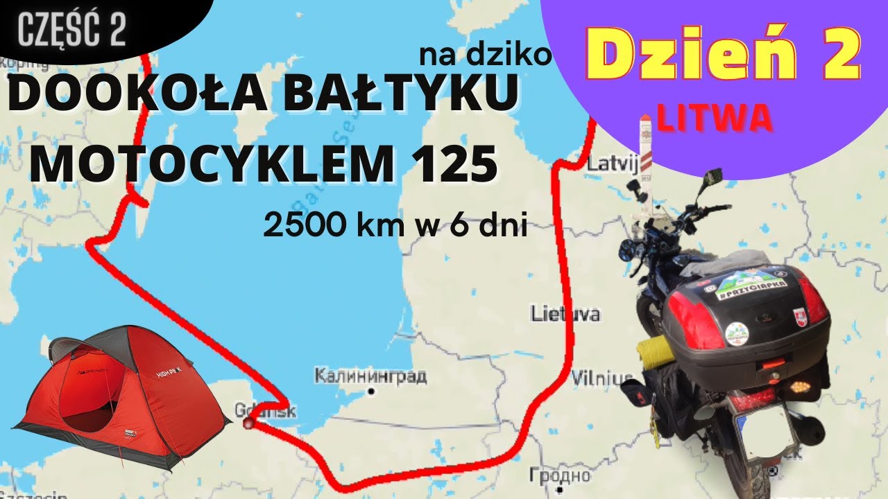 🏍️ 125 вокруг Балтийского моря 🇱🇹 [день 2] Литва (мото-влог 2)