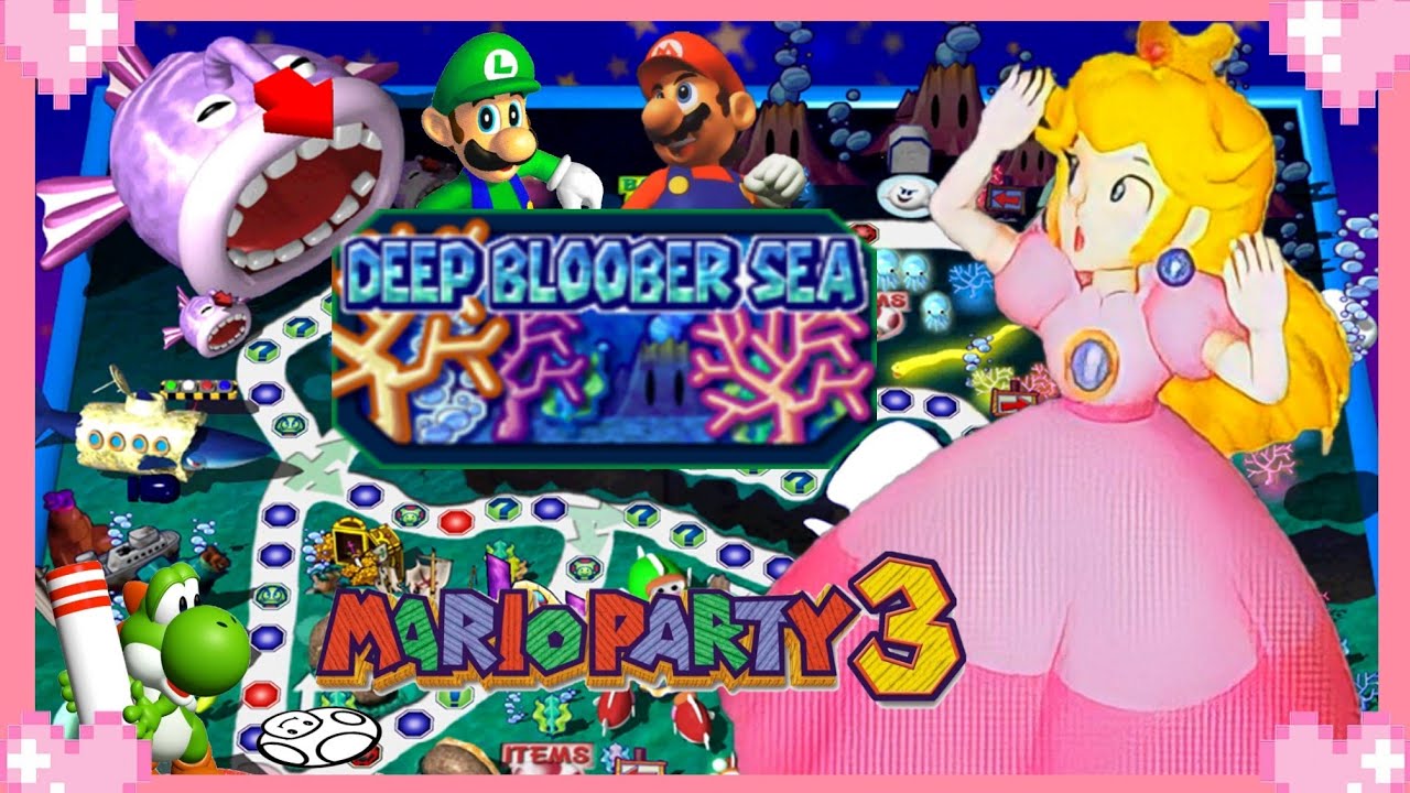 🌸 Mario Party 3 (Deep Bloober Sea)- Peach Gameplay 💗