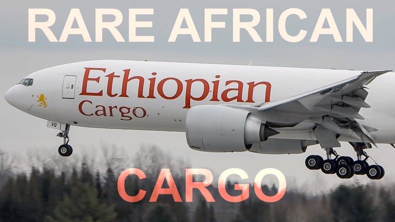 Ethiopian Cargo Boeing 777-F (B77F) landing in Montreal (YMX/CYMX)